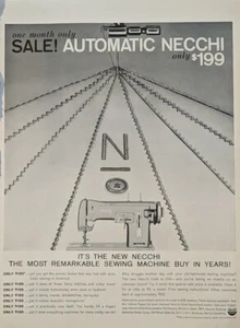 1958 vintage Necchi Sewing Machine Print Ad, Stitching Clothes, Housewife  - Picture 1 of 1