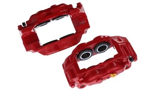 Pinzas de freno delanteras rojas para Subaru Impreza OE FUNDICIONES EN RELIEVE 4 potes - Imagen 1 de 3