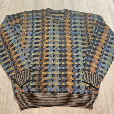 Sudadera Jhane Barnes Para Hombre Grande Multicolor Arte Abstracto Pullover Informal Papá Foto 1 de 4