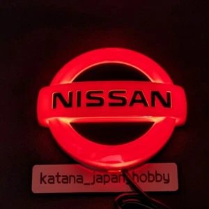 Nissan LED Emblem Logo 117mm*100mm (about 4.61 in*3.94 in) Red color - Picture 1 of 8