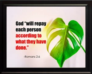 Romans 2:6 God Will Poster Print Picture or Framed Wall Art - Picture 1 of 15
