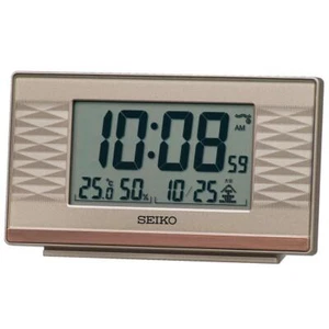 SEIKO Alarm Clock SQ791P Pink Gold Temperature Humidity Date Plastic NEW - Picture 1 of 1