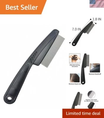 Pente de caspa de aço inoxidável pente de cabelo fino para crianças e adultos - Imagem 1 de 4