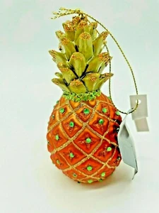 Robert Stanley Glas Ananas Ornament mit Etikett - Bild 1 von 7