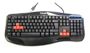 Texet Special Gaming Keyboard WK-408 with 8 Red Gaming Keys Windows / Mac N&B - Picture 1 of 3