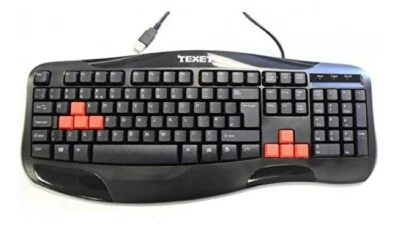 Texet Special Gaming Keyboard WK-408 with 8 Red Gaming Keys Windows / Mac N&B - Image 1 of 3
