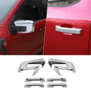 Door Handle/Rearview Mirror Cover Trim Kit For Ford F150 21+ Chrome Accessories - Picture 1 of 8