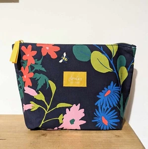 Joules Wash Bag Borsa Donna Trucco Viaggio Navy Audace Stampa Floreale Ape - 27 x 18 cm - Foto 1 di 5