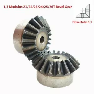 1.5 Modulus 21/22/23/24/25/26T Umbrella Gear 90° 1:1 Pairing Metal Bevel Gear - Picture 1 of 5