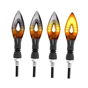 4PCS Motorcycle Indicators Flowing Turn Signal Lights, 12V LED Bulbs Black1 - Picture 1 of 6