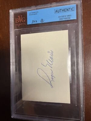 NY Yankee ROGER MARIS Signed Autographed Baseball 3"x 4.25”Index Card JSA X58327 - Image 1 of 3