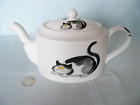 English Fine Bone China Large Oval Shaped Teapot-Cartoon Cat Designs