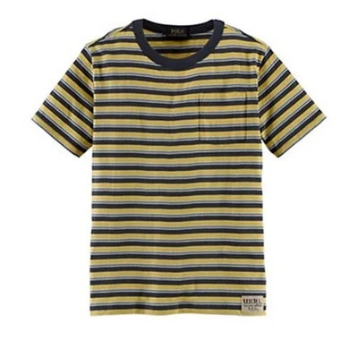 POLO RALPH LAUREN Boys Striped Pocket Tee T-Shirt * YELLOW/NAVY - XL 18-20 * NWT - Image 1 of 4