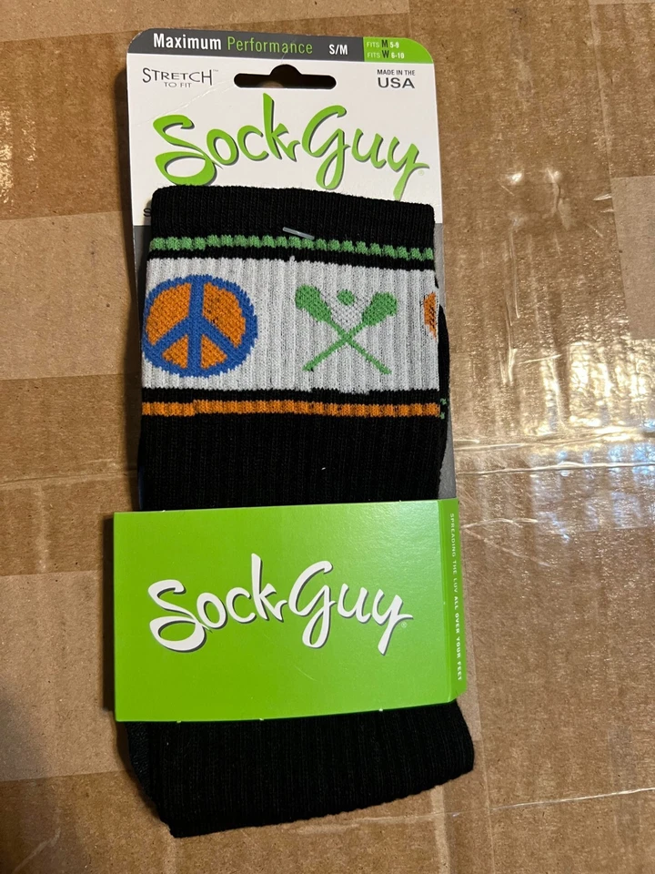 Носки лакросс SockGuy Crew 8 дюймов клетчатые палочки размер S/M - Изображение 1 из 1
