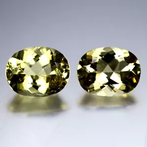 4,84 ct (2 piezas) PAR A JUEGO Ovalado (10 x 8 mm) Amarillo Heliodor Berilo Genuino - Imagen 1 de 2