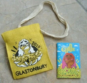 Glastonbury Festival new 2019 collectable pouch memorabilia +free Guardian Guide - Picture 1 of 2