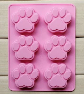 6-fach Silikon Ausstechform Backform Fondant Tortendeko Form Pfoten Katzenpfoten - Bild 1 von 3
