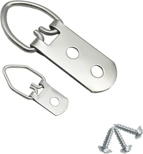 70 Pack D-Ring Steel Picture Hangers Heavy Duty with Screws Picture Frames Doubl - Picture 1 of 8