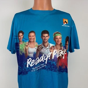 Australian Open Promo T Shirt Mens M Tennis Performance Federer Djokovic 2013 - Picture 1 of 4