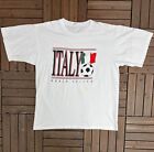 T-shirt blanc vintage Italie World Soccer à point unique taille XXL