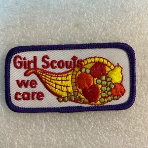 Girl Scouts We Care Cornucopia Harvest Embroidered Patch 3.25"x1.75" - Picture 1 of 3