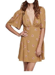free people Mochingbird Embroidered Mesh Inset Mini Dress. 100% Viscose - Picture 1 of 9