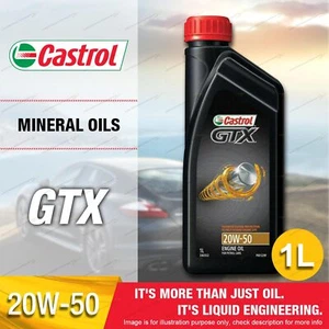 Castrol GTX 20W-50 1L for Honda 1300 Accord Civic Integra Legend Prelude Scamp - Picture 1 of 2
