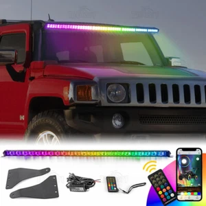For 2006-07 08 09 10 Hummer H3 - 50'' LED Light Bar RGBW Combo+ Roof Mounts+Wire - Picture 1 of 14