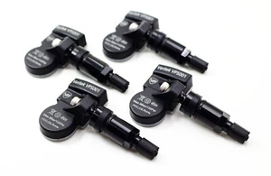 4 2004-2024 TPMS Tire Pressure Sensors Black Valve Stems for Nissan - Picture 1 of 7