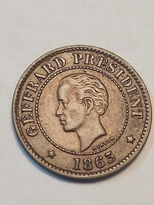1863 Cinq Centimes Haiti Coin - Picture 1 of 2