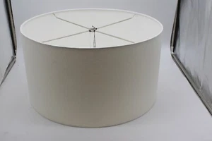 NEW JOHN RICHARD COLLECTION CONTOURED White SILK LAMP SHADE Round 20X11X20 - Picture 1 of 11