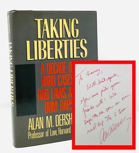 Alan M Dershowitz - Taking Liberties - SIGNED 1st 1st -Harvard Lawyer OJ Simpson - Picture 1 of 8
