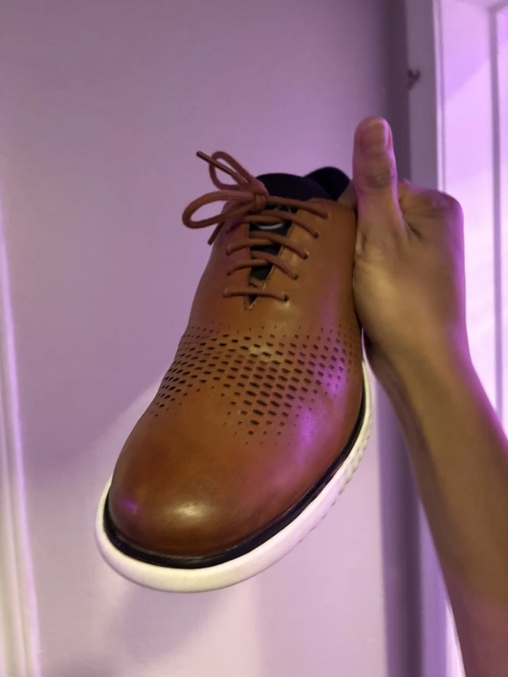 Cole Haan Para Hombre 2.ZeroGrand Forrado Láser Punta de Ala Oxford Bronceado Estilo C25351 Foto 1 de 4