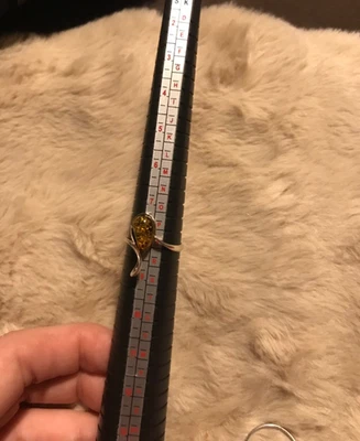 sterling silver amber ring size q - Image 1 of 4