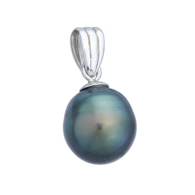 Anhänger Perle Pfauenfedergrün 585er Weißgold - Bild 1 von 3