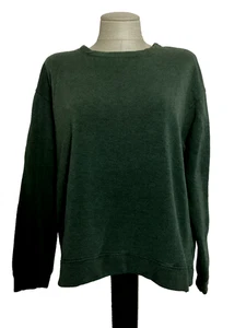 ORVIS CLASSIC COLLECTION Dark Green Long Sleeve Fleece Sweatshirt Sz L - Picture 1 of 8