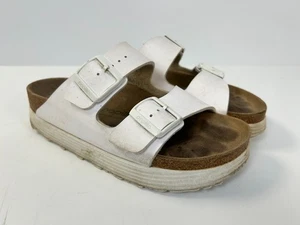 Birkenstock Papillio Arizona White Gloss Platform Sandals UK 5 - Picture 1 of 5