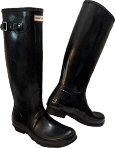 Hunter Regenstiefel schwarz UK 6 US 8 EU 39 Outdoor Original Tall EUC - Bild 1 von 15