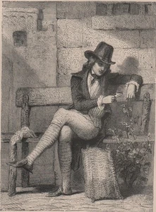 19th Century Charnay Examining Picciola Etching Print 8.5"x11" 1892 AP3 - Picture 1 of 5