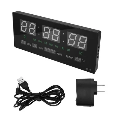 LED  Kalender Elektronische Uhr Digitale Wanduhr Alarm StüNdlich Gloc9835 - Bild 1 von 4