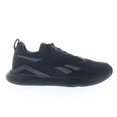 Reebok Nanoflex TR 2 Mens Black Mesh Lace Up Athletic Cross Training Shoes - Image 1 of 4