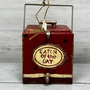 Catch Of The Day Tackle Box Cooler Ornament Christmas Tree Hanging Decor - Picture 1 of 6