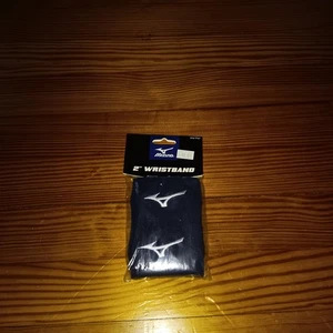 Pair of MIZUNO 2" Wristbands - Navy Blue - One Size Fits All - All Sports - Picture 1 of 1