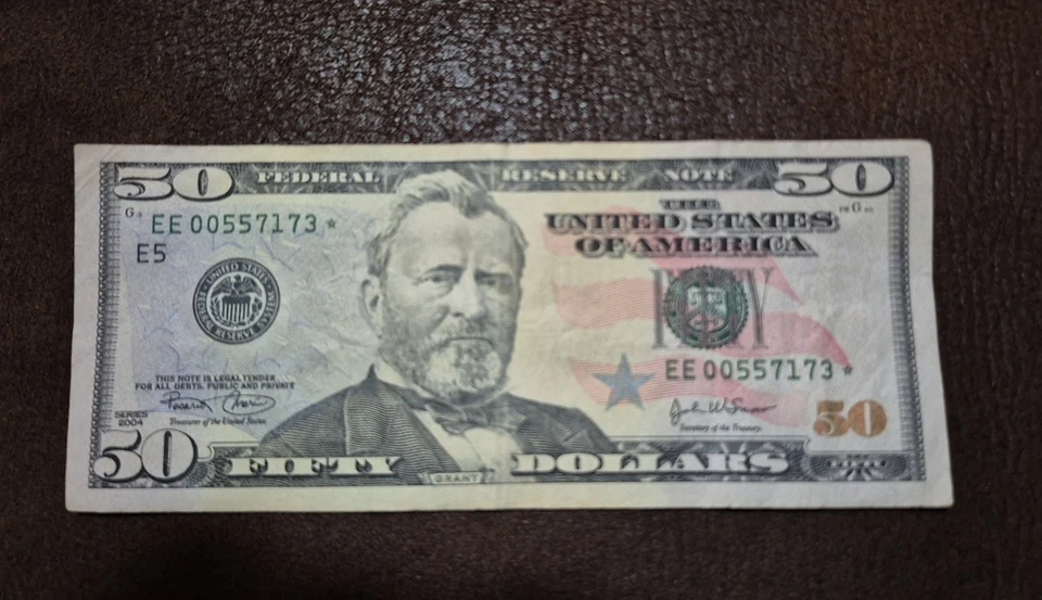 2004 $50 Dollar **Low Serial STAR NOTE -  EE 00557173* - Image 1 of 4