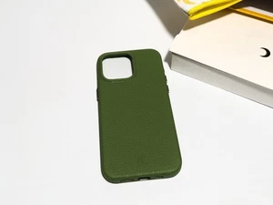 Luner Leather Case Grün für iPhone 15 Pro Max - Premium MagSafe Leder Cover N - Bild 1 von 7