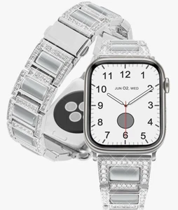 Handodo Guard Band Apple Watch Bend Silver White Catseye 42mm (44/45/46/49mm) - Picture 1 of 15