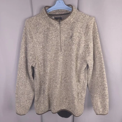 Suéter Browning Para Hombres XL Gris Media Cremallera Pullover Exterior Caza Poliéster Logo Foto 1 de 4