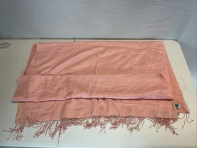 Portolano Mujer Cachemira Seda Flecos Ligero Bufanda Coral Rosa Talla 80"X29" Foto 1 de 4