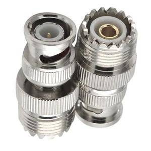 NEW 2Pack 50 ohm BNC Male to UHF Female RF Coaxial Adapter Antenna Connector - Afbeelding 1 van 10