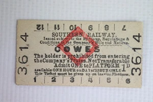 Southern Railway Platform Ticket Cowes Station - Picture 1 of 2
